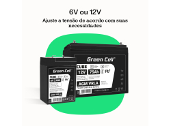 Green Cell CUBE AGM IP54 12V 75Ah VRLA acumulator plumb acid baterie fara mentenanta fotovoltaice autorulote camion