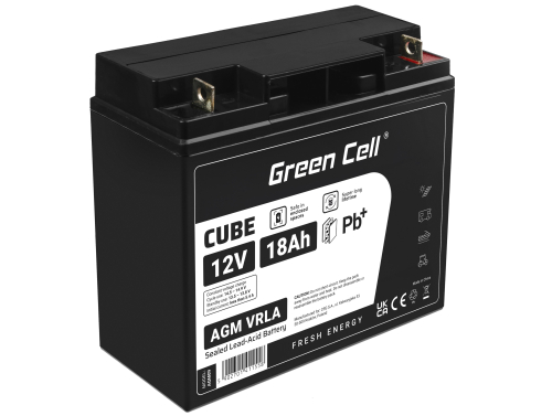 Green Cell® AGM 12V 18Ah VRLA acumulator plumb acid baterie fara mentenanta cositoare scuter barcă