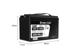 Green Cell ® Batterie AGM 12V 18Ah