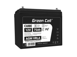 Green Cell® AGM 12V 75Ah VRLA acumulator plumb acid baterie fara mentenanta fotovoltaice autorulote camion