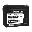 Green Cell® AGM 12V 75Ah VRLA acumulator plumb acid baterie fara mentenanta fotovoltaice autorulote camion