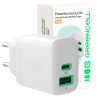 Green Cell PowerSource Duo30 încărcător USB/USB-C alb, adaptor de alimentare 30 W cu Power Delivery