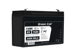 Green Cell® AGM 6V 14Ah VRLA acumulator plumb acid baterie fara mentenanta jucării sisteme de alarma