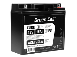 Baterie Green Cell® AGM 12V 15Ah Baterie plumb-acid VRLA fără întreținere Cutter de pescuit barca scuter tractor gazon mașină