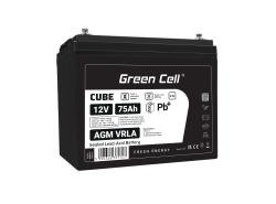 Green Cell CUBE AGM IP54 12V 75Ah VRLA acumulator plumb acid baterie fara mentenanta fotovoltaice autorulote camion