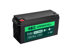 Green Cell Cube AGM VRLA IP54 12V 250Ah acumulator fără întreținere pentru camper, fotovoltaice, panouri solare, bărci