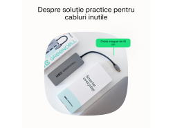 Adaptor Basic HUB Greencell USB-C 4in1 (4×USB-A 3.0) – transfer rapid până la 5 Gb/s, carcasă din aluminiu
