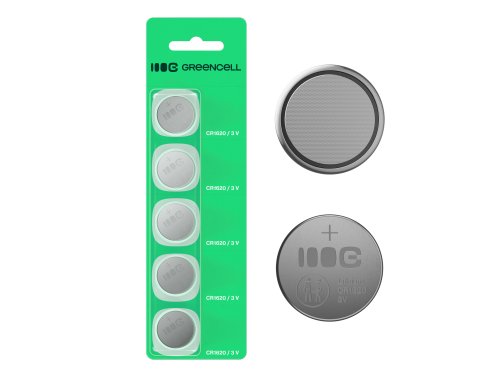 5x bateria litium CR1620 CR 1620 3V 70mAh Greencell pastilă
