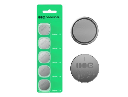 Greencell Blister 5x baterie litianică CR2032 3V 220mAh guzikă pentru cheie, ceas, telecomandă, cântar