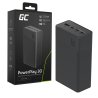 Greencell PowerPlay 30 - powerbank negru de 30 000mAh, 22,5W, 4 porturi