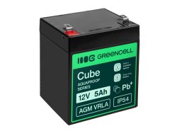 Greencell AGM VRLA 12V 5Ah acumulator fără întreținere pentru case jucării camere (91x70x102mm)