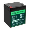 Greencell AGM VRLA 12V 5Ah acumulator fără întreținere pentru case jucării camere (91x70x102mm)