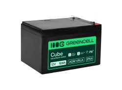 Greencell AGM VRLA 12V 12Ah acumulator fără întreținere pentru casă de marcat, jucării, camere (151x98.5x95mm)