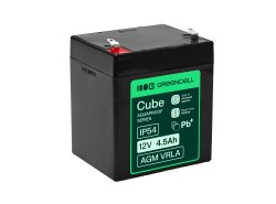 Greencell AGM VRLA 12V 4.5Ah acumulator fără întreținere pentru case de marcat, jucării, camere (90x70x106mm)