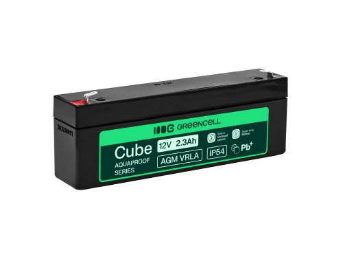 Greencell AGM VRLA 12V 2.5Ah acumulator fără întreținere pentru case de marcat, jucării, camere (178x36x66mm)