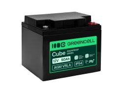 Greencell AGM VRLA 12V 50Ah fără întreținere, acumulator pentru alimentator UPS, cântar, autocaravană (197x166x170mm)
