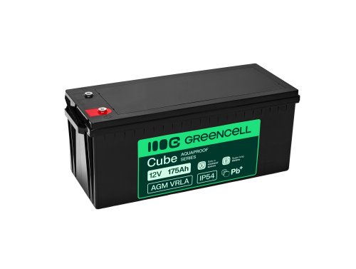 Greencell AGM VRLA 12V 175Ah acumulator fără întreținere pentru bărci, fotovoltaice, panouri solare (532x207x220mm)