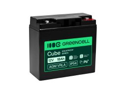 Greencell AGM VRLA 12V 18Ah fără întreținere pentru case de marcat, jucării, camere (181x77x167mm)