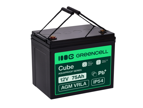 Green Cell CUBE AGM IP54 12V 75Ah VRLA acumulator plumb acid baterie fara mentenanta fotovoltaice autorulote camion