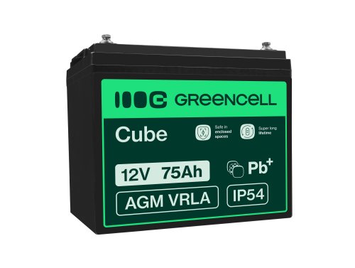 Green Cell® AGM 12V 75Ah VRLA acumulator plumb acid baterie fara mentenanta fotovoltaice autorulote camion
