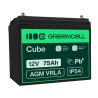 Green Cell® AGM 12V 75Ah VRLA acumulator plumb acid baterie fara mentenanta fotovoltaice autorulote camion