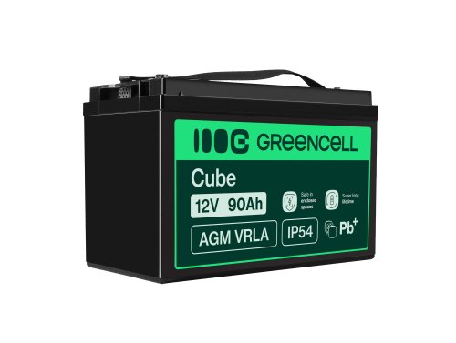 Green Cell® AGM 12V 90Ah VRLA acumulator plum acid baterie fara mentenanta fotovoltaice autorulote camion