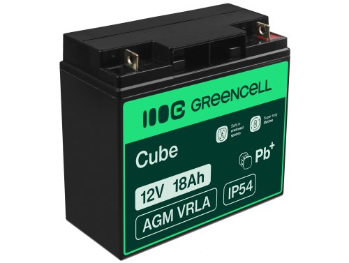Green Cell® AGM 12V 18Ah VRLA acumulator plumb acid baterie fara mentenanta cositoare scuter barcă