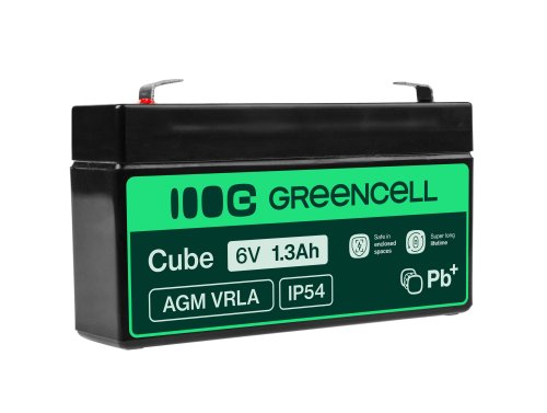 Green Cell® AGM 6V 1.3Ah VRLA acumulator plumb acid baterie fara mentenanta jucării sisteme de alarma