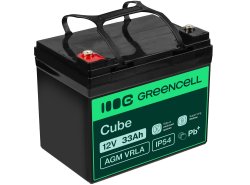Green Cell® AGM 12V 33Ah VRLA acumulator plumb acid baterie fara mentenanta cositoare scuter barcă
