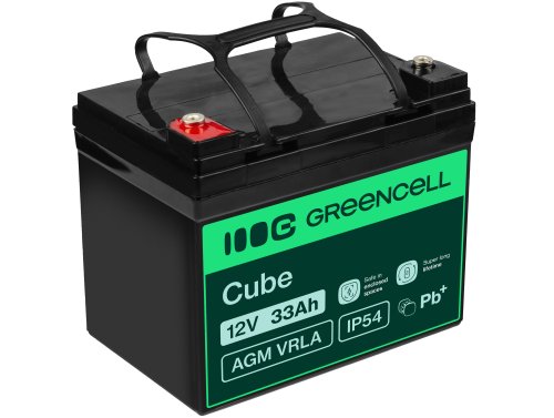 Green Cell® AGM 12V 33Ah VRLA acumulator plumb acid baterie fara mentenanta cositoare scuter barcă