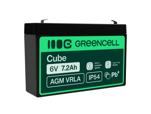 Green Cell® AGM 6V 7.2Ah VRLA acumulator plumb acid baterie fara mentenanta jucării sisteme de alarma