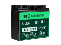 Green Cell® AGM 12V 17Ah VRLA acumulator plumb acid baterie fara mentenanta cositoare scuter barcă