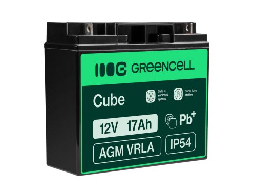 Green Cell® AGM 12V 17Ah VRLA acumulator plumb acid baterie fara mentenanta cositoare scuter barcă