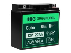 Baterie Green Cell® AGM 12V 22Ah baterie plumb-acid, fără întreținere, pentru mașini de tuns iarba, cărucioare de golf