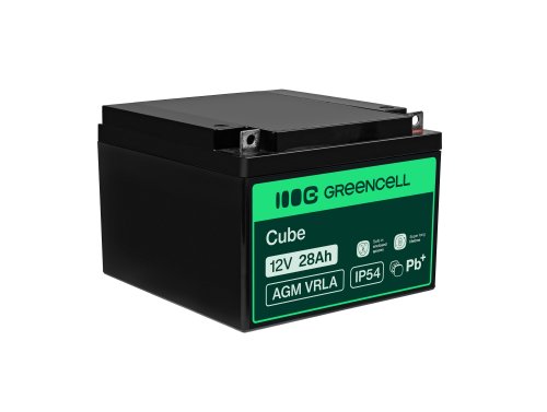 Green Cell® AGM 12V 28Ah VRLA acumulator plumb acid baterie fara mentenanta cositoare scuter barcă