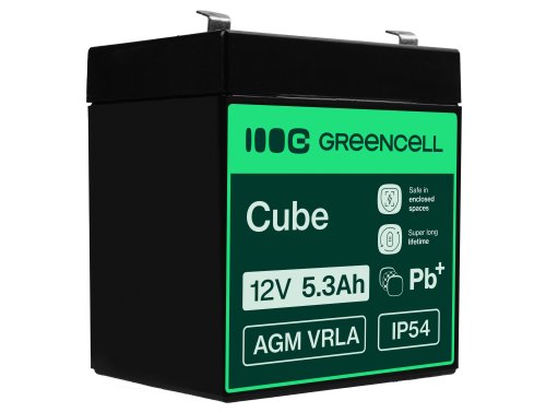 Green Cell® AGM 12V 5.3Ah VRLA acumulator plumb acid baterie fara mentenanta jucării sisteme de alarma