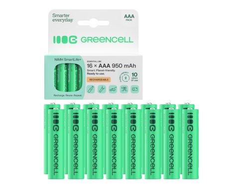 16x baterii reîncărcabile AAA R3 950mAh Ni-MH Acumulatori Green Cell