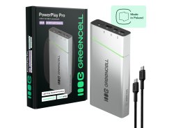 Powerbank Greencell PowerPlay Pro 20800mAh 65W – încărcare rapidă, PD, Ultra Charge, produs în Polonia